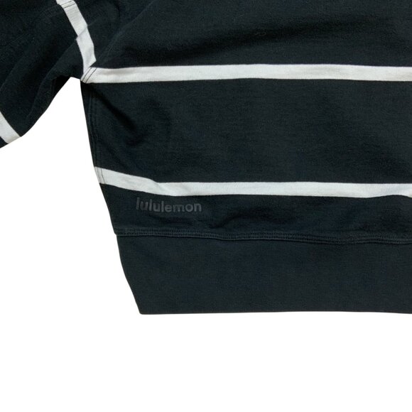 Lululemon Perfectly Oversized Cropped Crew Sweatshirt 0 Boundless Stripe Black - Picture 5 of 13